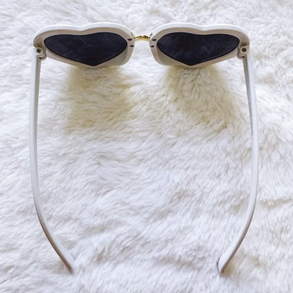 Pixie White Girl Heart-shape Sunglasses